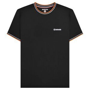 Lambretta Mens AW24 Twin Tip Pique T-Shirt / Black/White/Orange